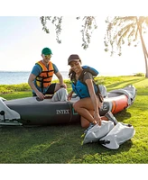 Intex Dakota K2 2 Person Vinyl Inflatable Kayak and Accessory Kit w/ Oars & Pump