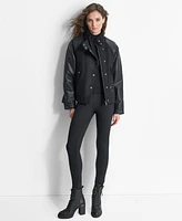 Dkny Women's Mixed Media Patch Jacket