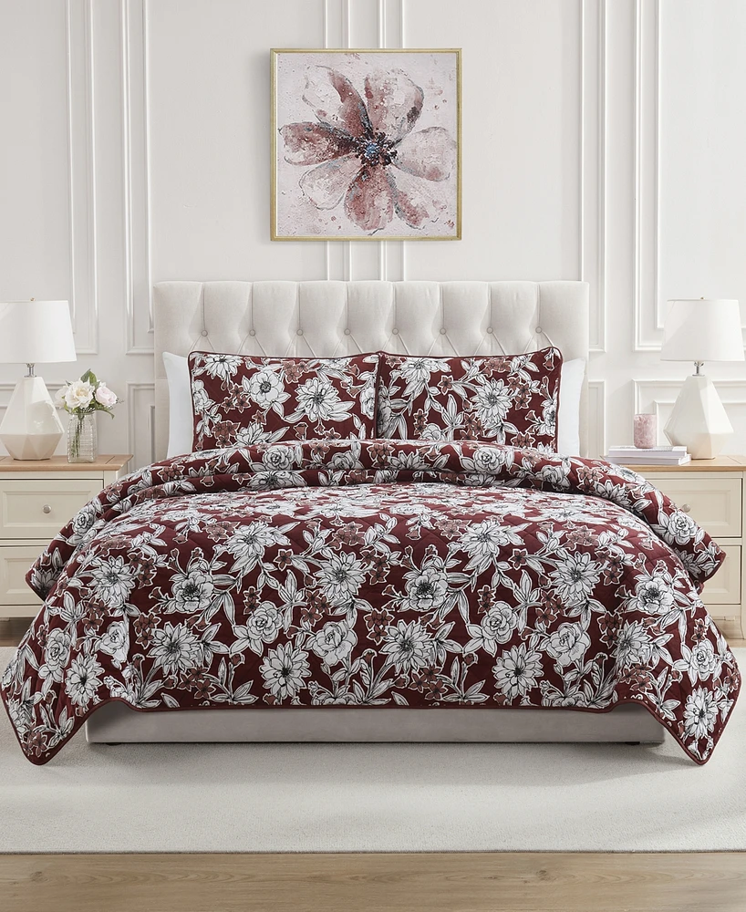 Seventh Studio Whim Floral Plush 2-Pc. Quilt Set, Twin