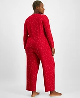 Charter Club Plus Ditsy Star Packaged Pajama Set, Exclusively at Macy's