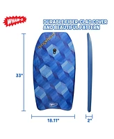 Wham-o 33" Fiber Clad Body Board for Beachwith Wrist Leash , Lightweight Boogie Boards with Eps Core