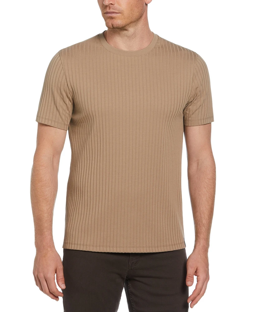 Perry Ellis Men's Rib Knit Crew Neck T-shirt