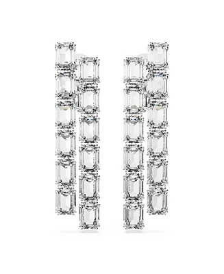 Swarovski Octagon Cut White Rhodium Plated Millenia Clip Earrings