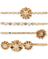 lonna & lilly Gold-Tone 4-Pc. Imitation Pearl Bobby Pin Set