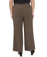 Vince Camuto Plus Plaid High Rise Wide-Leg Pants