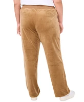 Vince Camuto Plus Velour Drawstring-Waist Straight-Leg Pants, Created for Macy's