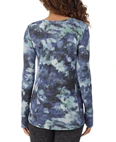 Cuddl Duds SoftKnit Crewneck Thumbhole-Cuff Top