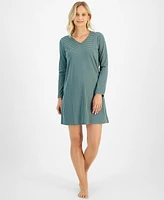 Charter Club Women's V-Neck Long-Sleeve Sleep Shirt, Created for Macy's