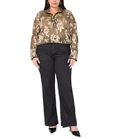 Vince Camuto Plus Floral Metallic Tunic Top