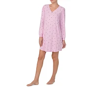 Ellen Tracy Women's Long Sleeve Short Sleepshirt