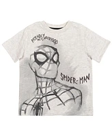 Marvel Toddler Boys Spider-Man Spider-Gwen Miles Morales 3 Pack T-Shirts to - Red/gray/off