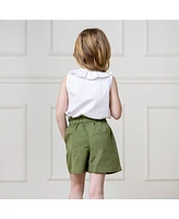 Hope & Henry Toddler Girls Pull-On Cinched Waist Linen Short