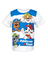 Nickelodeon Toddler Boys Paw Patrol Chase Marshall Rubble Rocky 4 Pack Graphic T-Shirts to