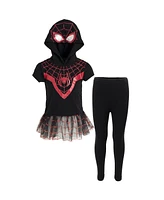 Marvel Toddler Girls Avengers Spider-Man Spider-Gwen Captain America Cosplay T-Shirt and Leggings to