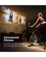 Sunny Health & Fitness Smart Pro Indoor Cycling Exercise Bike, Felt Resistance and Belt Drive with Bluetooth Connectivity and SunnyFit App