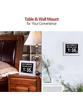 Lcd Day Clock Digital Calendar Alarm Large Dementia Table Home Office 2 Pack