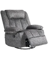 Homcom Recliner Chair, Swivel Rocker Chair for Nursery, Charcoal Gray