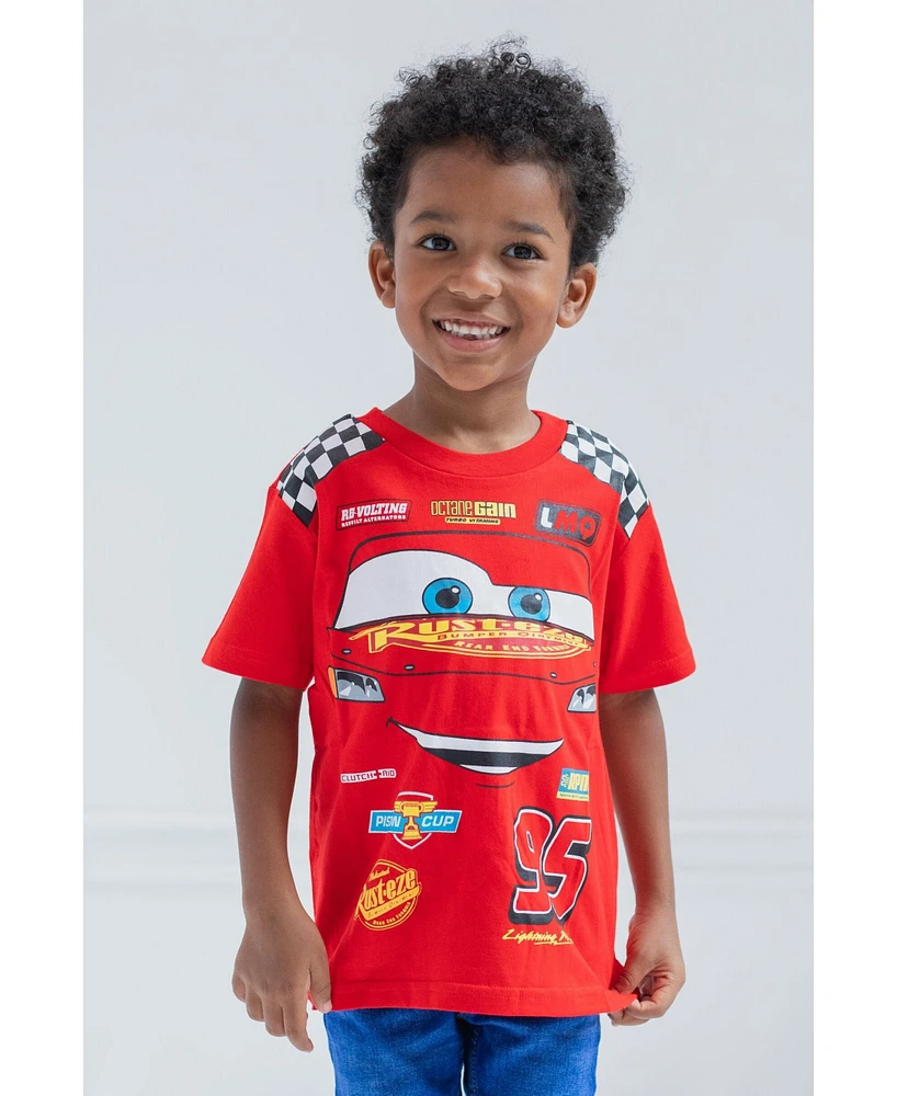 Disney Boys Pixar Cars Tow Mater Lightning McQueen 3 Pack T-Shirts to