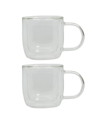 Mr. Coffee Salon Espresso 3 Oz Double Wall Insulated Glasses Mugs (Set of 2)