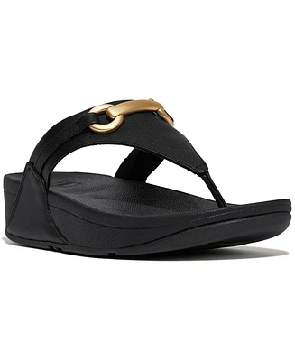 FitFlop Women's Lulu Chunky Snaffle Leather Toe-Post Sandals