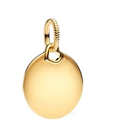 Pandora 14K Gold-Plated Engravable Round Tag Dangle Charm