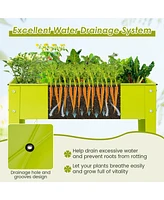 24'' Raised Garden Bed with Legs Metal Elevated Planter Box Drainage Hole Backyard