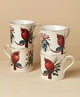 Lenox Winter Greetings Cardinal Mugs, Set of 4