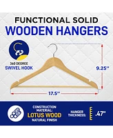 Bakken Swiss Lifemaster Tough Long Lasting Solid Maple Wooden Clothes Hangers