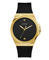 Guess Men's Analog Black Silicone Watch 44mm