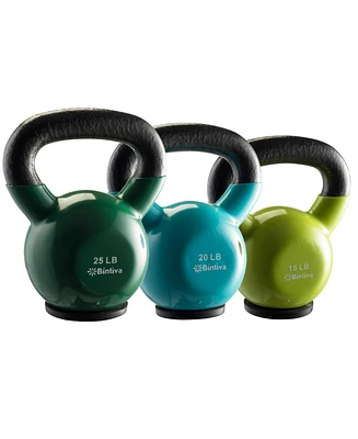 Bintiva Kettle Bell Set - 15lbs, 20lbs, 25lbs