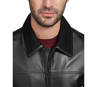 Cole Haan Men's Full-Zip Leather Bomber Jacket