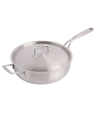 Babish Tri-Ply Stainless Steel Professional Grade Saute Pan w/Lid, 5-Quart