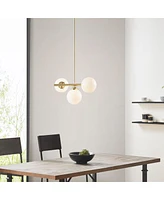 Streamdale Furniture Aurelia 3-Light Chandelier With Frosted Glass Globe Bulbs