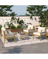 Streamdale Furniture 4-Piece Grey Patio Set with Cushions