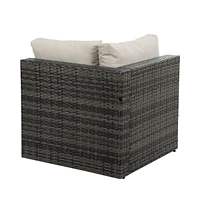 Premium Patio Furniture Set Pe Wicker, Tempered Glass Table