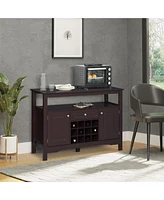 Homcom Minimalist Food and Drink Buffet Sideboard with Storage and Natural Wood Top