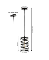 Jonathan Y Helisa 7.25" 1-Light Modern Contemporary Iron Spiral Led Pendant