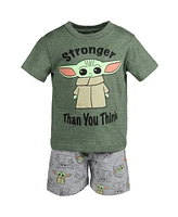 Starwars Toddler Boys Star Wars The Mandalorian T-Shirt and French Terry Shorts Outfit Set to