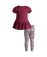 Disney Little Girls Minnie Mouse Peplum T-Shirt and Leggings Outfit Set