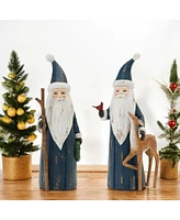 Slickblue Set of 2 Santa Figurines – Classic Holiday Decorations for Any Space