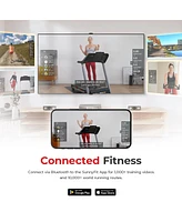 Sunny Health & Fitness Premium Smart Treadmill with Auto Incline, Speed Buttons, Double Deck Technology, Digital Performance Display, Bmi Calculator a