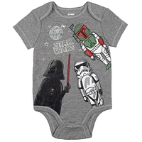 Starwars Baby Boys Star Wars Yoda 5 Pack Bodysuits