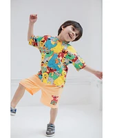 Sesame Street Toddler Boys Oscar the Grouch Elmo Bert and Ernie Graphic T-Shirt Shorts Outfit Set to