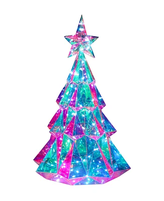 Kurt Adler Pre-Lit Multifunction Led Smart Holographic Christmas Tree, 20 Inches