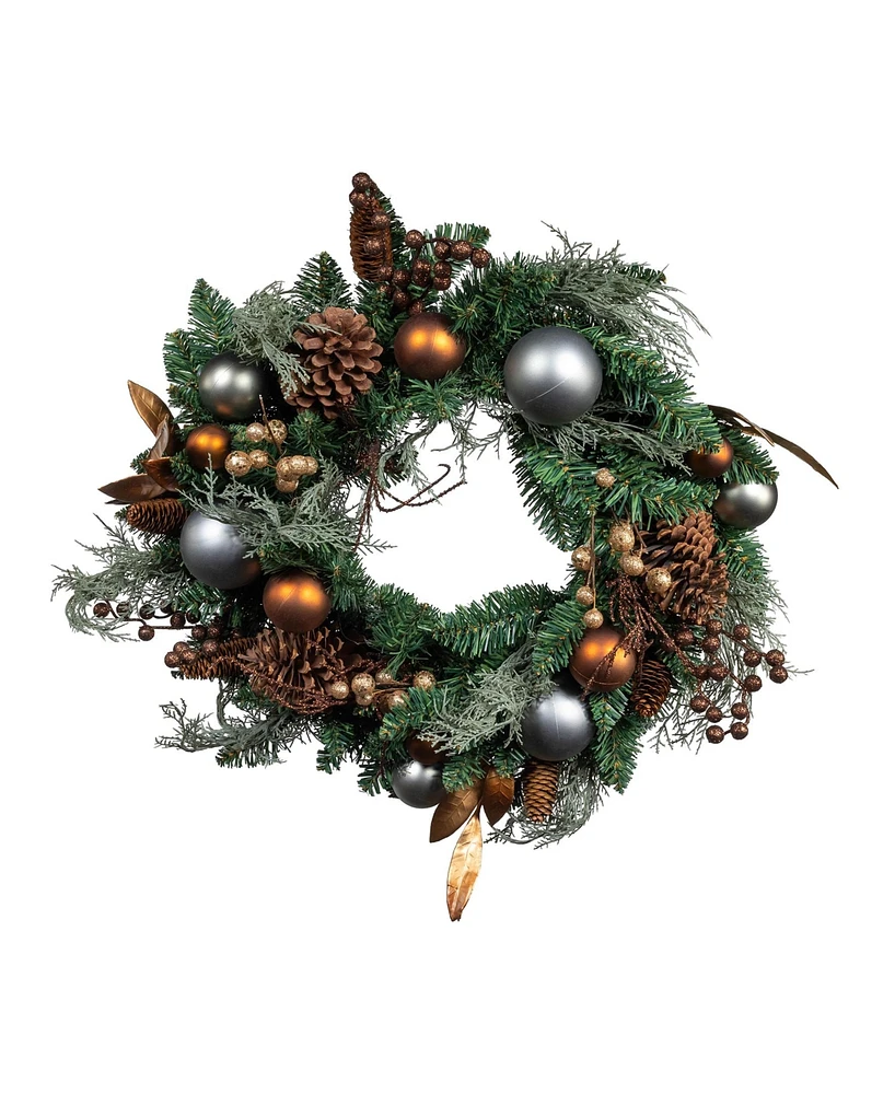 Kurt Adler Unlit Balls Wreath, 24 Inches