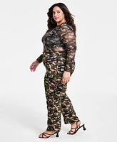 Nina Parker Trendy Plus Straight-Leg Cargo Pants