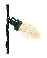 Kurt Adler Warm Led Faceted C9 Wire String Lights, 50 Inches