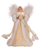 Kurt Adler 10-Light Natural Angel Tree Topper, 10 Inches