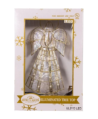 Kurt Adler 10-Light Led Capiz Wire Angel Tree Topper