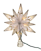 Kurt Adler 10 Light 12 Point Capiz Star with Center Gem Tree Topper